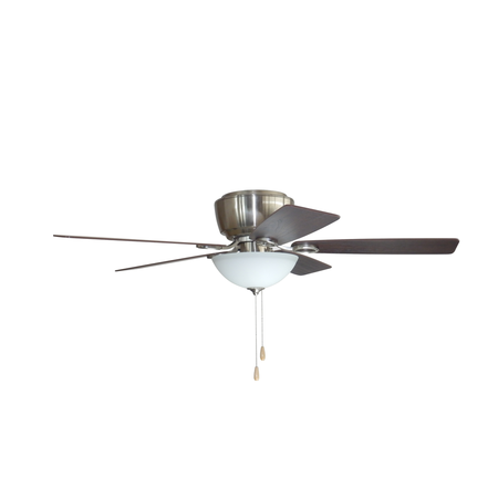 LITEX INDUSTRIES 52” Brushed Nickel Finish Ceiling Fan Includes Blades & LED Light Kit RG52BNK5L